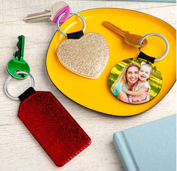ortachiavi glitter personalizzato con foto