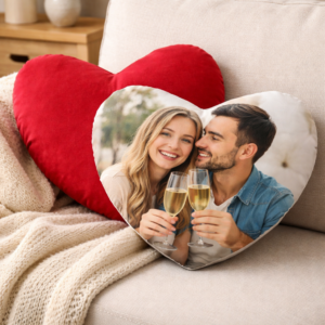 Cuscino a cuore personalizzato con foto 40x40